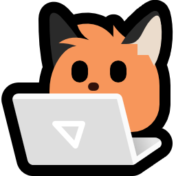 neofox_laptop - a fox behind a laptop
